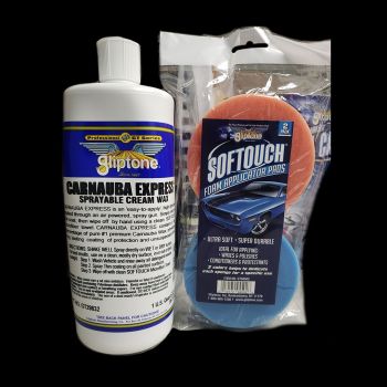 Carnauba Express Sprayable Cream Wax® & SOFTOUCH® Foam Applicator Pads (2 Pack)
