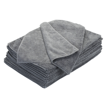 Softouch® "ULTRA PREMIUM" Microfiber Dual Sided Drying & Polishing - 12 pk - Grey